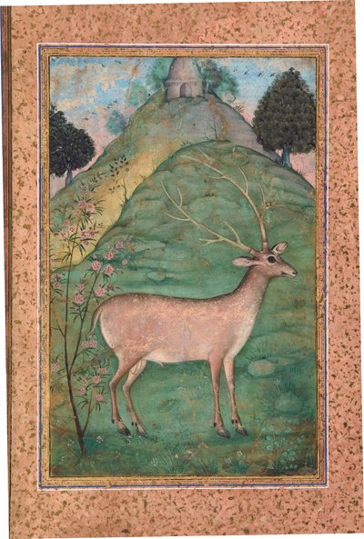 Hert in een landschap, c.1595 door Indian School