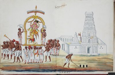 Ceremonie met Saraswati die wordt Gedragen door Indian School