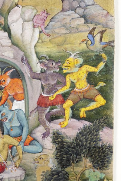 Demonen in een wild landschap, c.1600 door Indian School