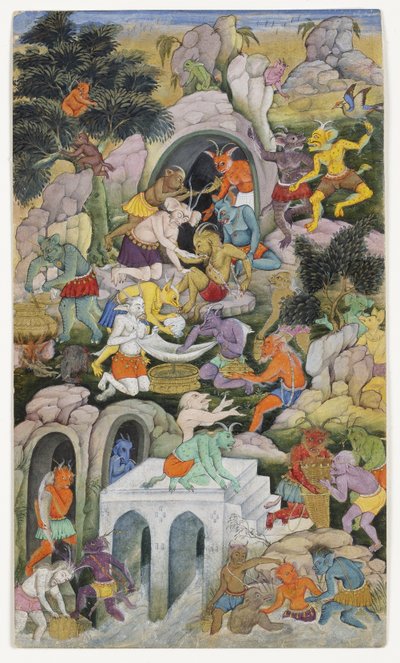 Demonen in een wild landschap, c.1600 door Indian School