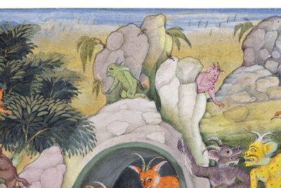 (detail) Demonen in een wild landschap, c.1600 door Indian School
