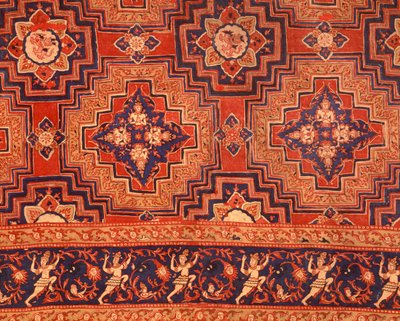 Stof uit de Ayutthaya-periode met Thaise ontwerpen (bedrukt katoen) door Indian School