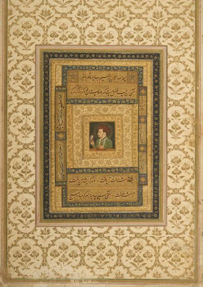Jahangir met een afbeelding van de Madonna door Indian School