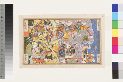 Khusrau II Parviz en Bahram Chobin: De tweede slag, 1608 door Indian School