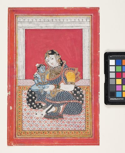 Krishna en Yashoda door Indian School