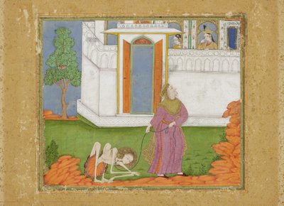 Majnun is gereduceerd tot een erbarmelijke staat, c.1700 door Indian School