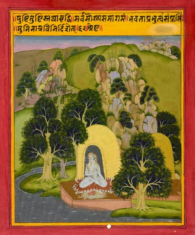 Mediterende asceet, folio uit een Boek der Dromen, ca. 1720 door Indian School