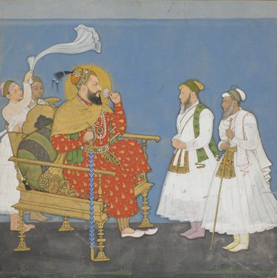 Muhammad Adil Shah II met hovelingen en bedienden door Indian School
