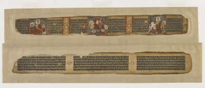 Parinirvana van Boeddha, uit een Prajnaparamita manuscript, Bengalen of Bihar, Pala-Sena dynastie door Indian School