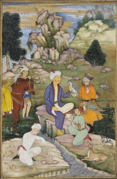 Picknicken tijdens een jacht, c.1615 door Indian School