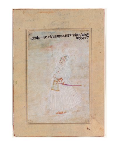 Portret van een Rajput-heerser, staand, c.1770 door Indian School