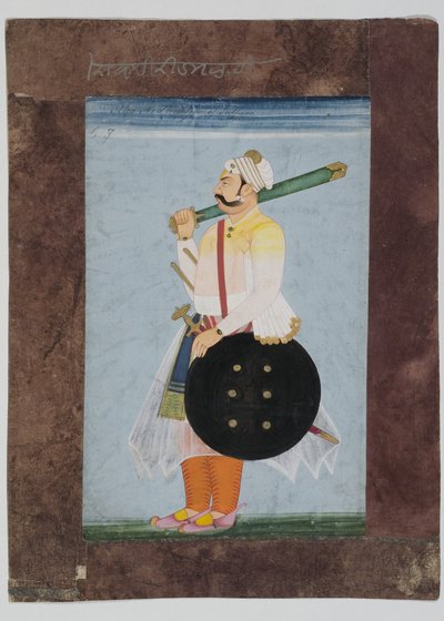 Portret van de Rathor-hoofdman Ridmal door Indian School
