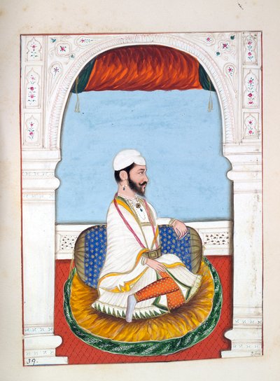 Pundit Jhila, uit Het Koninkrijk van Punjab, zijn Heersers en Hoofden, deel II, een volume van 30 aquarelstudies door een onbekende Indiase kunstenaar, ca. 1840 door Indian School