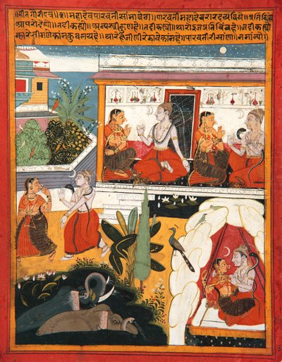 Shiva en Gauri, c.1640 door Indian School