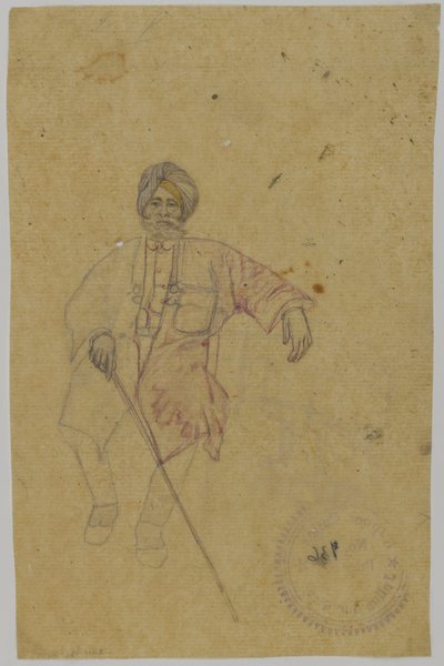 Schets van een Maharaja door Indian School