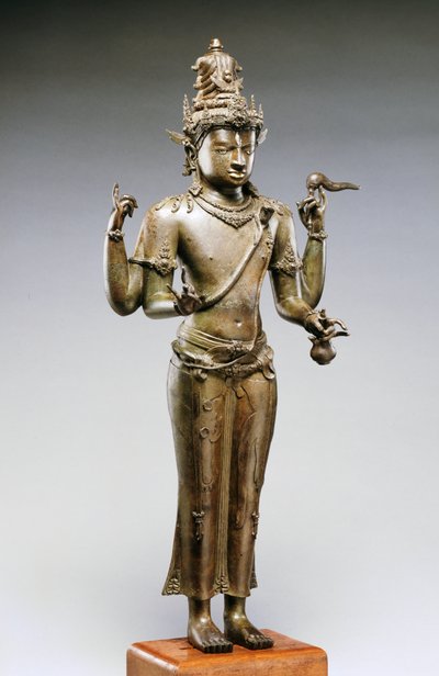 Shiva Mahadeva (brons, goud & zilver) door Indonesian School
