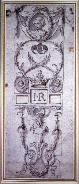 Ontwerp voor een decoratief paneel door Inigo Jones