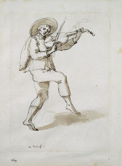Man met viool door Inigo Jones