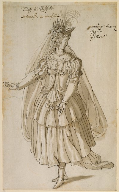 Koningin Artemisia, c.1609 door Inigo Jones