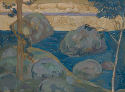 Landschap met rotsblokken door Iosiph Solomonovich Shkolnik