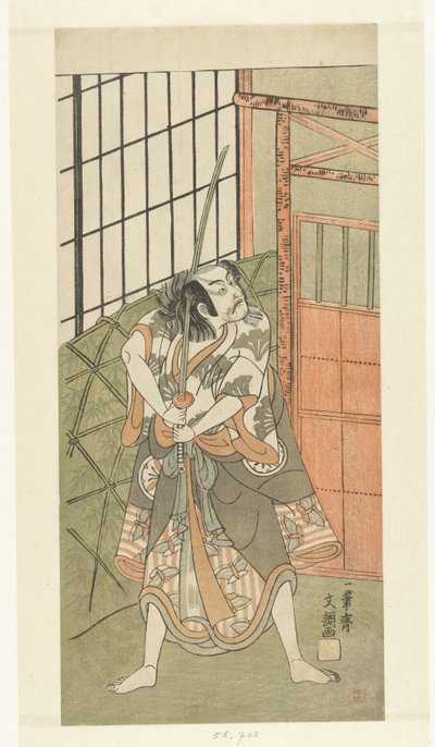 Acteur Matsumoto Koshiro III in de rol van Soga no Goro door Ippitsusai Bunchō