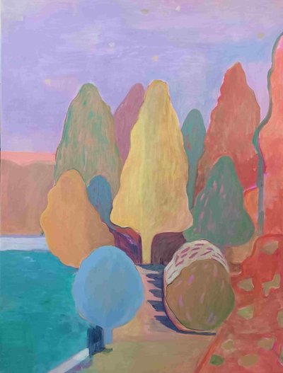 Dromerig abstract landschap door Iria Fernandez