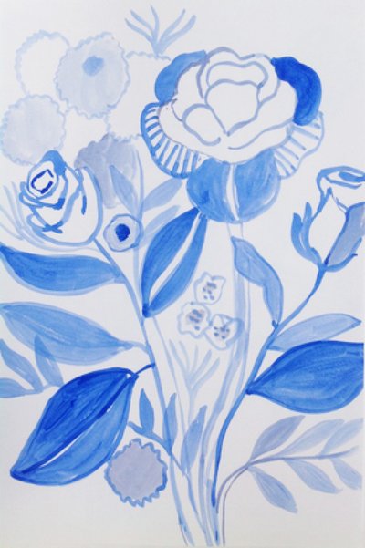 Rustige blauwe bloemen door Iria Fernandez