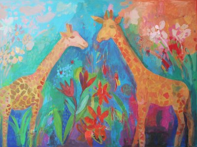 Levendige jungle-giraffen door Iria Fernandez