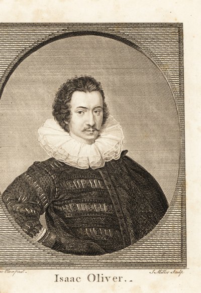 Portret van Isaac Oliver of Isaac Olivier, Frans-Engelse portretminiatuurschilder, circa 1565-1617 door Isaac (after) Oliver
