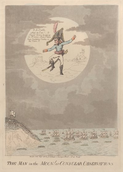 De man in de maan! of Consulaire observaties, september 1803 door Isaac Cruikshank