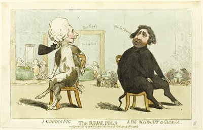 De rivaliserende varkens door Isaac Cruikshank