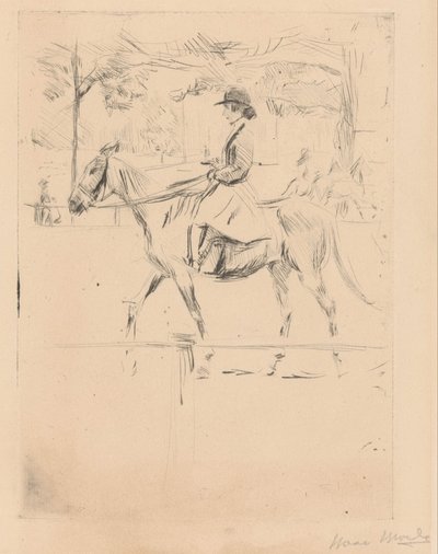 Vrouw te paard door Isaac Israels (signed by artist)