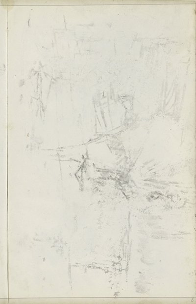 Afdruk van de krijttekening op blad 5 verso door Isaac Israels