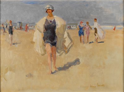 Dame op het strand van Viareggio door Isaac Israels