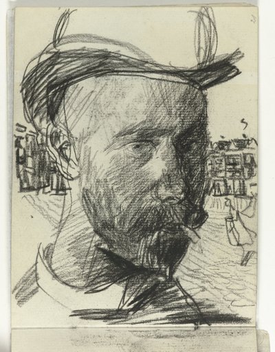 Zelfportret van Isaac Israels, rokend door Isaac Israels