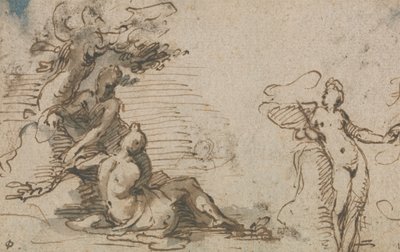 Klassieke studie van drie figuren door Isaac Oliver
