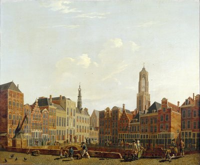 Stadhuisbrug Utrecht met omgeving door Isaac Ouwater