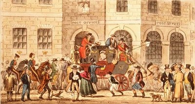 Bull and Mouth Inn door Isaac Robert Cruikshank