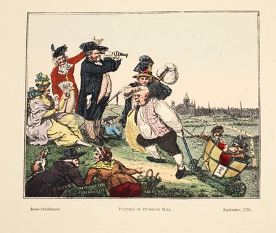 Vrijetijdsbesteding op Primrose Hill, 1791 door Isaac Robert Cruikshank
