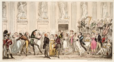 Het bal van de Cyprianen in de Argyle Rooms, uit The English Spy, gepubliceerd 1824 door Isaac Robert Cruikshank