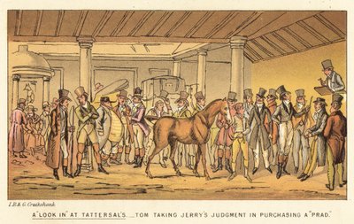 Een kijkje bij Tattersals door Isaac, Robert and George Cruikshank