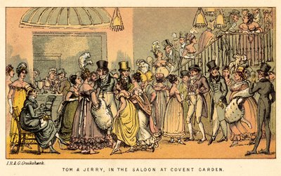 Tom en Jerry, in de salon bij Covent Garden door Isaac, Robert and George Cruikshank
