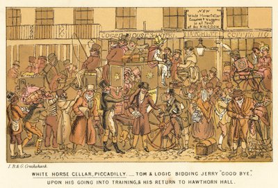 White Horse Cellar, Piccadilly door Isaac, Robert and George Cruikshank