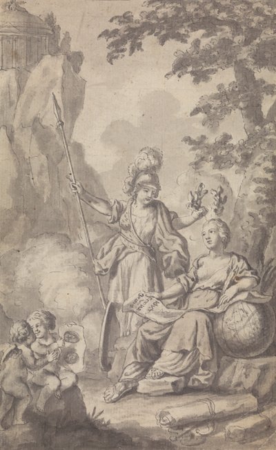 Frontispice voor Town and Country Magazine, voor Vol. II, No. 1 door Isaac Taylor