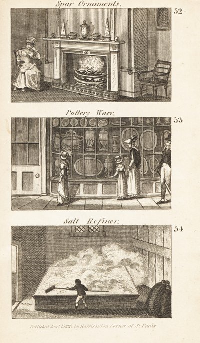 Ambachten in Regency Engeland: Spar ornamenten, aardewerk en zoutzuiveraar door Isaac Taylor