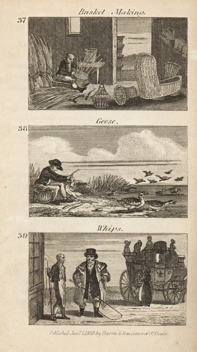 Ambachten in Regency Engeland: manden maken, ganzen plukken en zwepen door Isaac Taylor