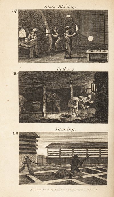 Ambachten in Regency Engeland: glasblazen, kolenmijn en leerlooien door Isaac Taylor