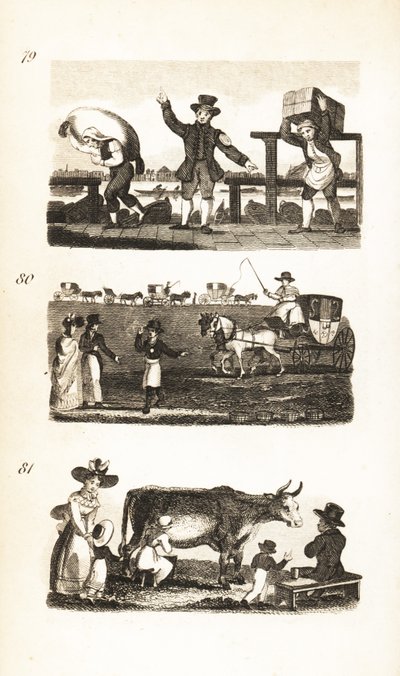 Waterman, Ticket Porter, Fellowship Porter, Coachstand en Verse Melk van de Koe door Isaac Taylor