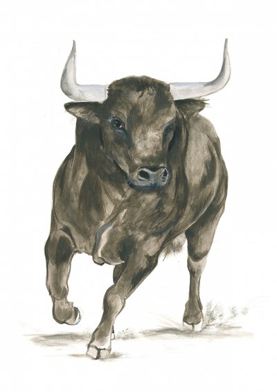 Kracht van een aanvallende stier door Isabelle Brent