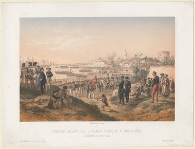 Landing van het Turkse leger bij Yevpatoria onder bevel van Omer Pasha, 1855 door Isidore Laurent Deroy